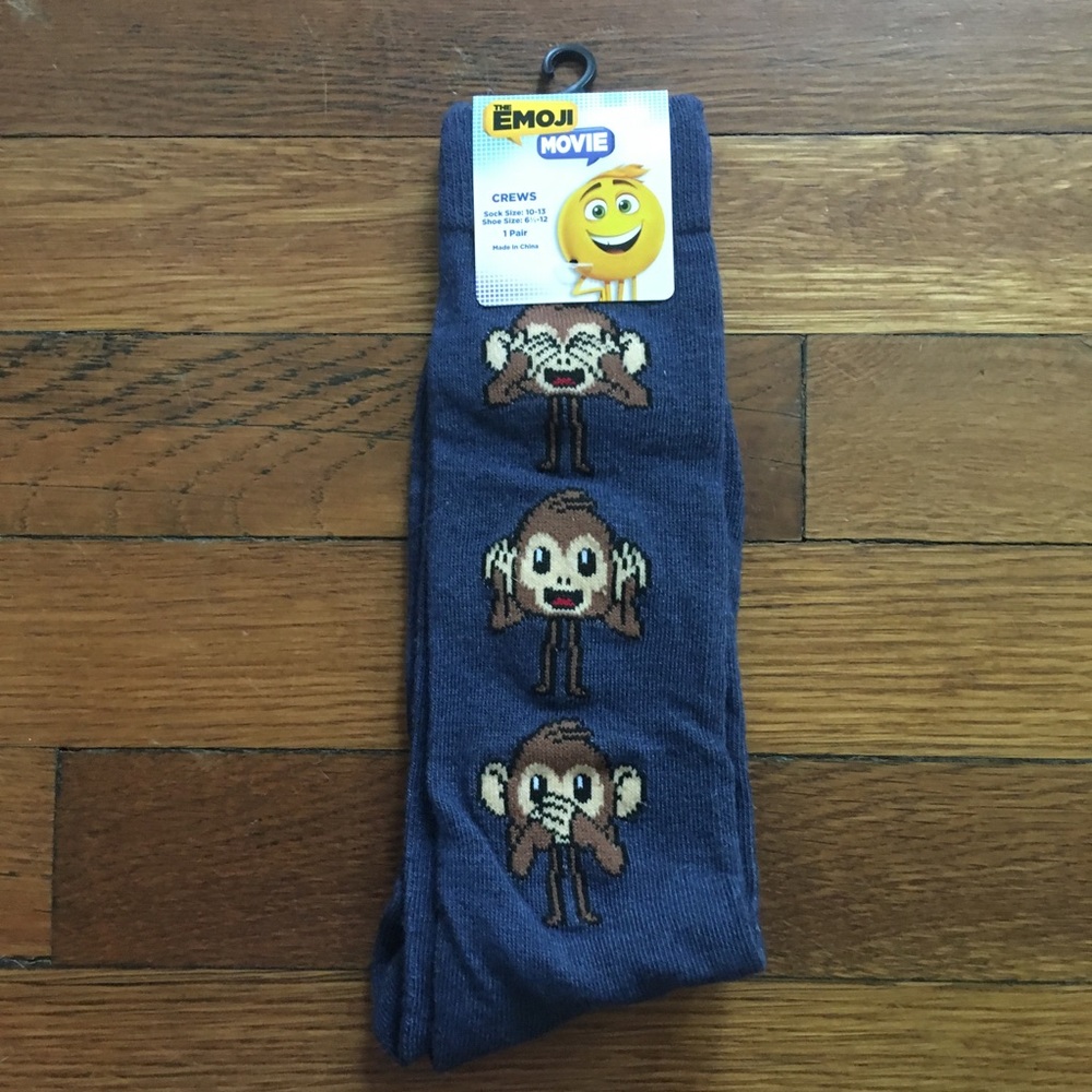 The Emoji Movie Navy Blue Crew Socks